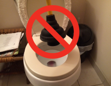 Unclogging a Blocked Toilet Trap Without a Plunger