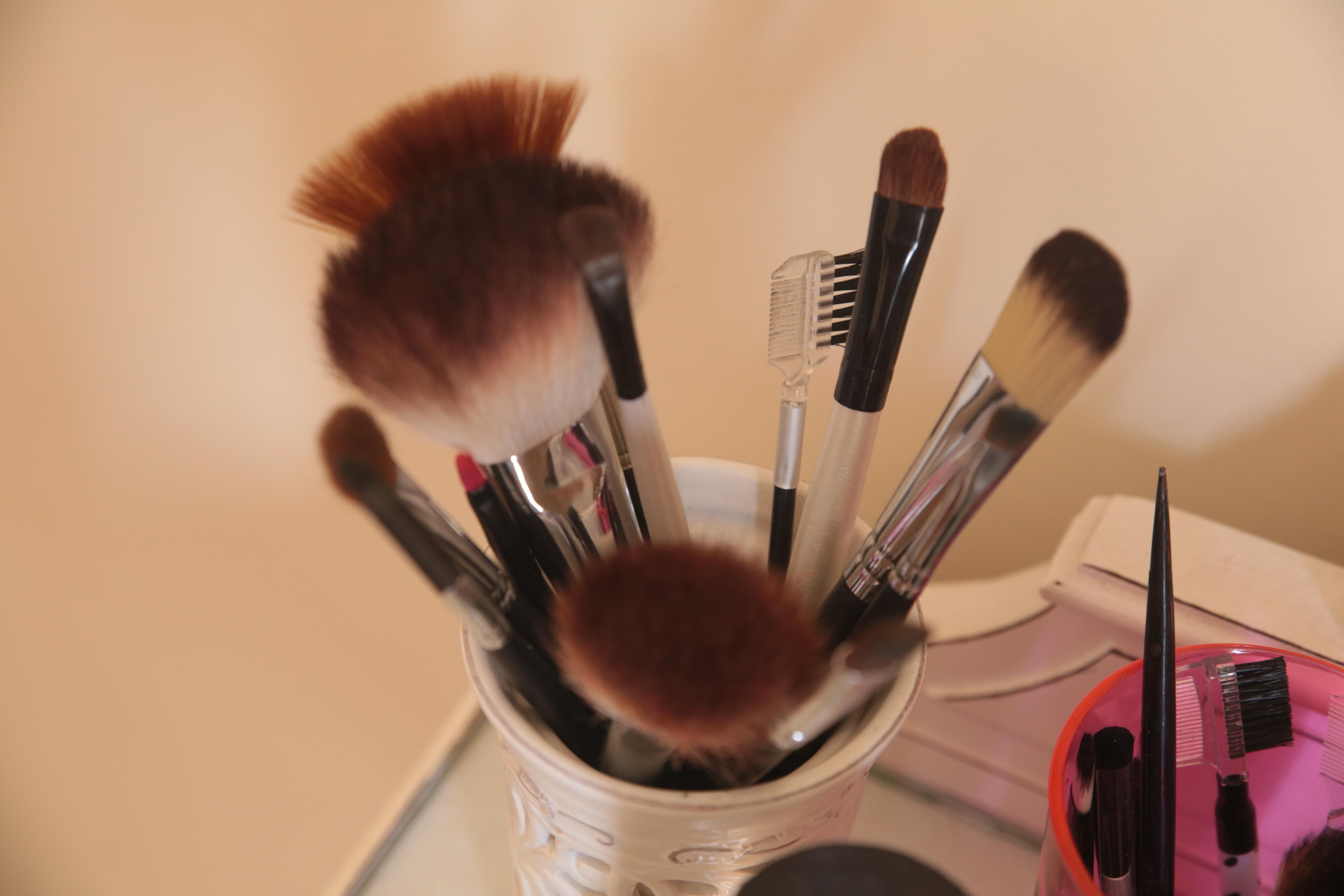 Clean your makeup brushes.