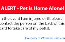 Pet Alert Card – “HELP! I have Pets At Home”