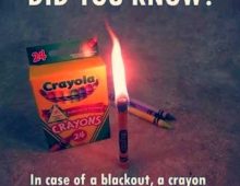 Tip of the Day: In an Emergency Use a Crayon as a Candle?