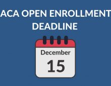 Affordable Care Act Special Enrollment Period ends December 15th