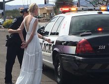 Bride on the way to her Wedding Arrested.