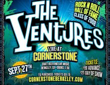 The Ventures Sept 27. Berkeley, CA & Sept 29. Santa Cruz, CA